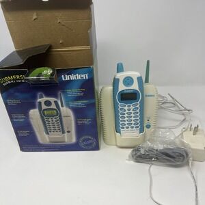 Uniden Submersible Cordless Phone WXI 377 AQ W/ Charger Cord Box Aqua Blue White